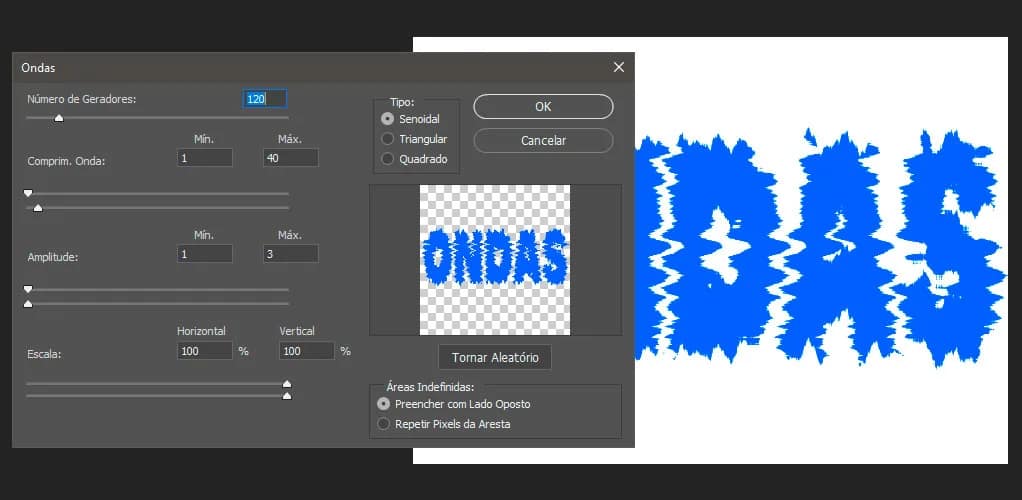 Ondas aplica uma distorção oscilante na imagem