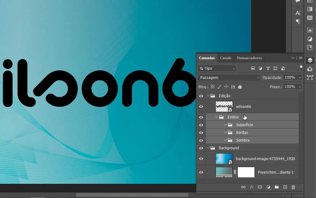 Como Fazer Letras com Cor de Ouro e Bordas Douradas no Photoshop