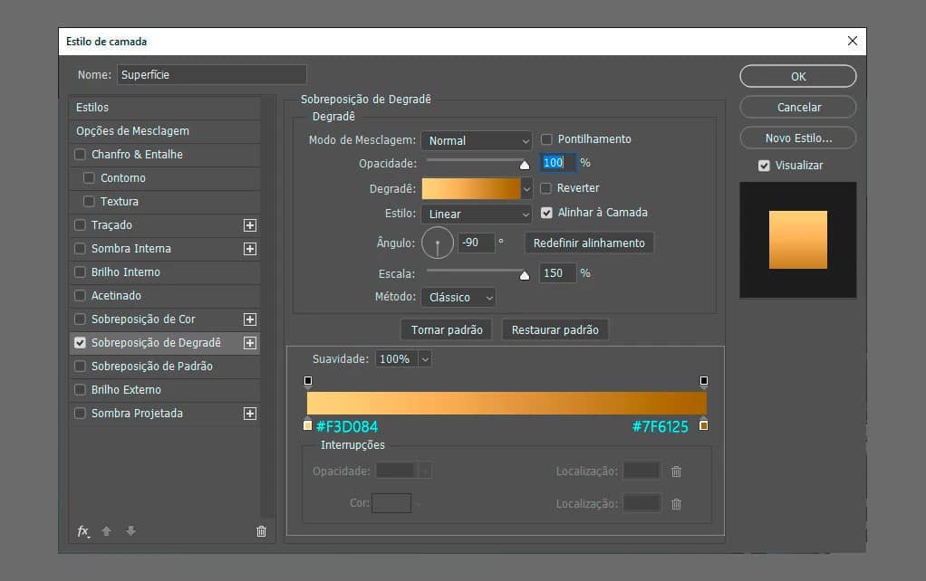 Como Fazer Letras com Cor de Ouro e Bordas Douradas no Photoshop