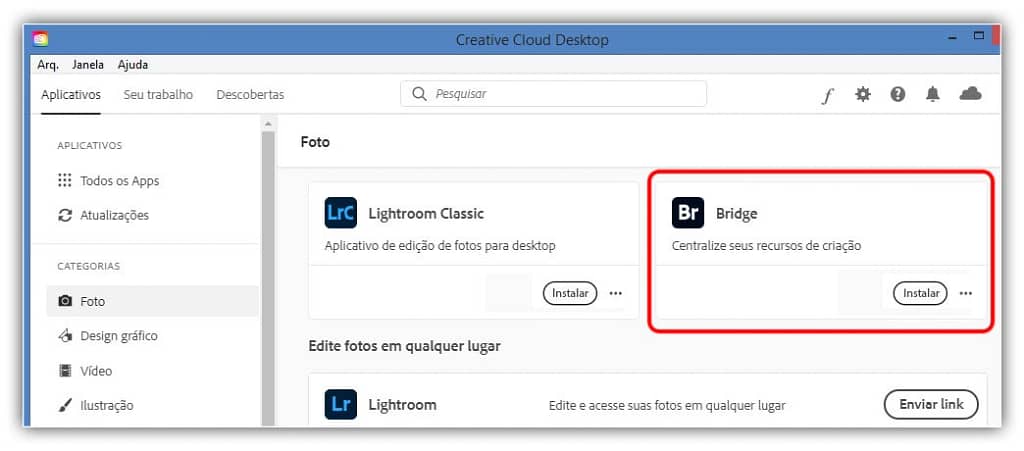 Como instalar o Adobe Bridge