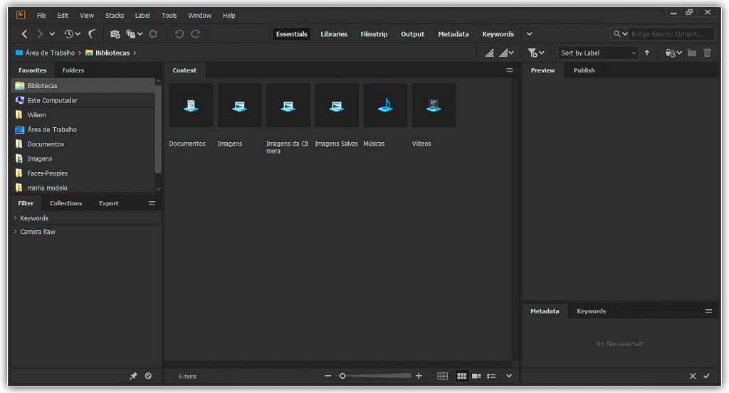 imagens no Photoshop a partir do Adobe Bridge