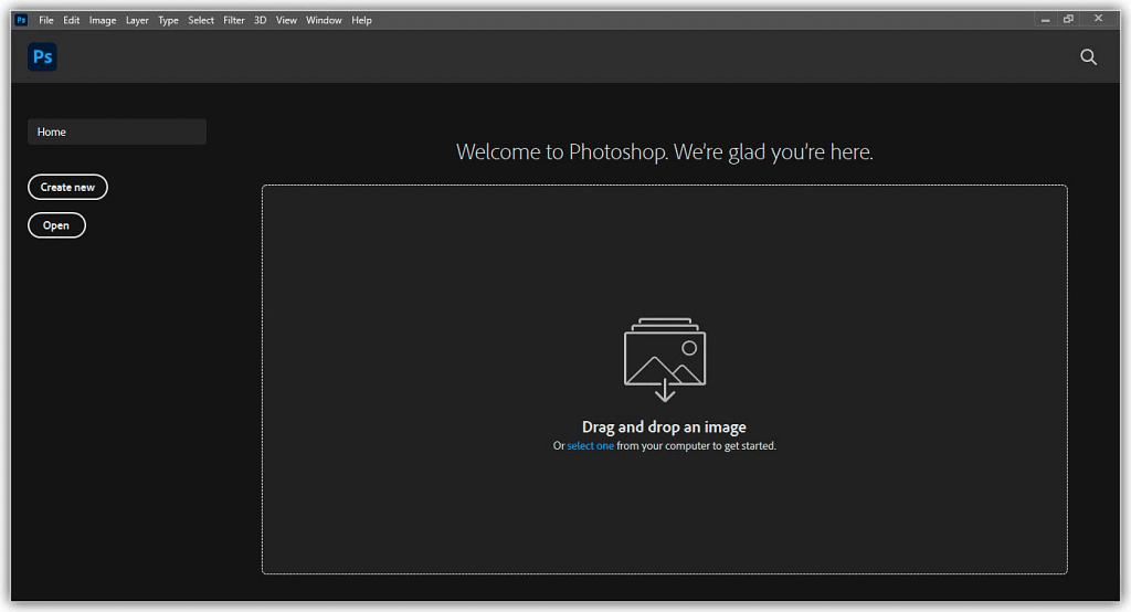 Como abrir imagens no Photoshop CC
