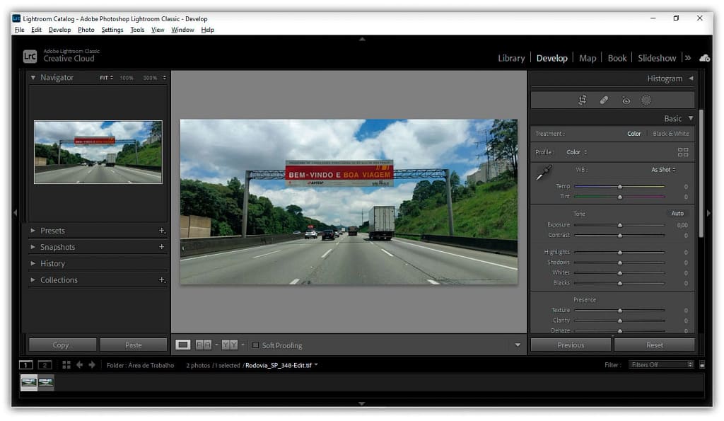 As edições do Photoshop agora estão visíveis no Lightroom.
