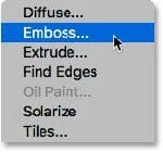 Indo para Filter> Stylize> Emboss.