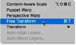 Acessando Edit> Free Transform.