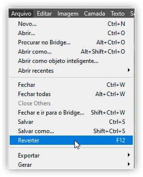 O comando Reverter reverte uma imagem de volta ao seu estado original ou ao último estado salvo.