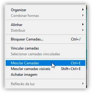 Vá em Camada > Mesclar Camadas.