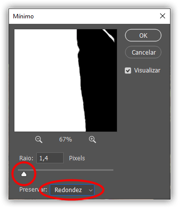 Definições do filtro mínimo.