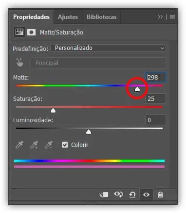 As configurações da camada de ajuste permanecem editáveis.