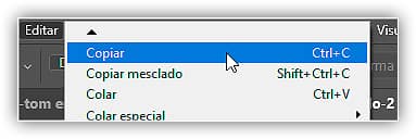 Indo em Editar> Copiar.