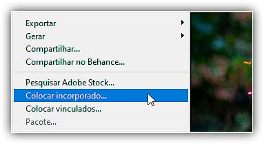 Vá para Arquivo > Local Incorporado (CC) ou Local (CS6).