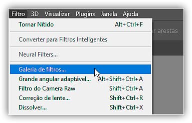 Indo para Filtro> Galeria de Filtros.