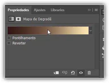 Clicando na barra de visualização do gradiente.