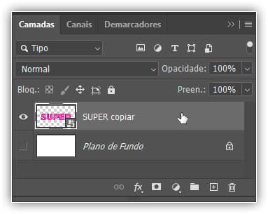 Clique duas vezes seguidas na camada.