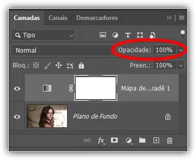 Definir a opacidade de volta para 100 por cento.