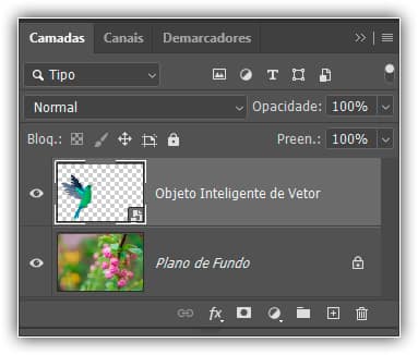 A arte do Illustrator aparece em um objeto vetorial inteligente.