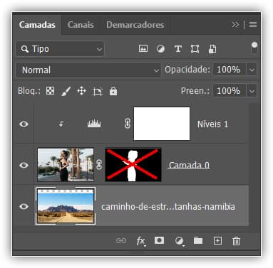 Desativando a máscara.