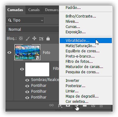 Adicionando uma camada de ajuste de vibratilidade.