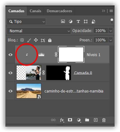 Criar uma máscara de recorte.