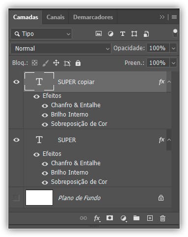 Efeito de texto brilhante no Photoshop