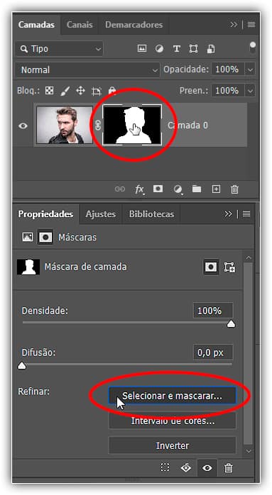 Voltando para selecionar e mascarar.