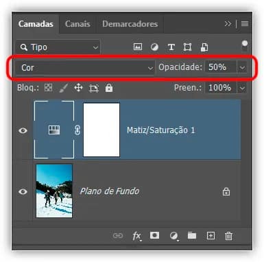 Alterar o modo de mesclagem e diminuir a opacidade.