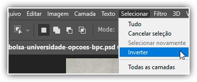Indo para Selecionar> Inverter.