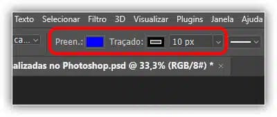 Alterar o preenchimento e o traçado das formas selecionadas no painel Propriedades.