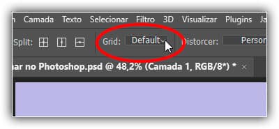 Clicando na opção Grade.