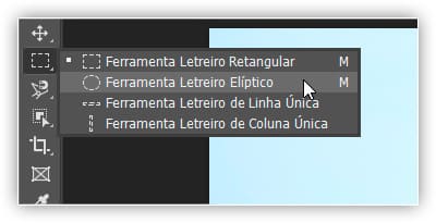 A ferramenta Letreiro Elíptico no Photoshop