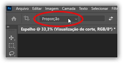 Configurando a proporção para Proporção.
