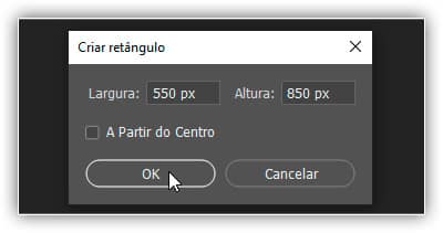 Inserindo dimensões exatas para a forma.