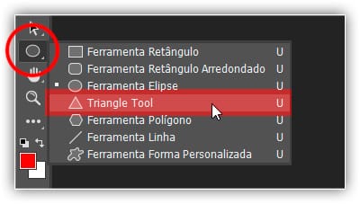 Selecionando a ferramenta Triângulo.