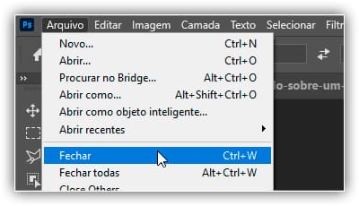 Indo para Arquivo> Fechar.