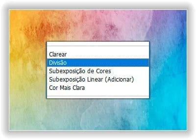 A divisão é o principal modo de mesclagem de clareamento.