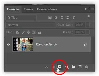 Clique no ícone Adicionar Máscara de Camada.