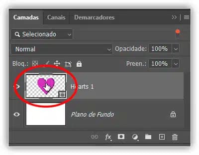Clique duas vezes na miniatura da camada de forma.