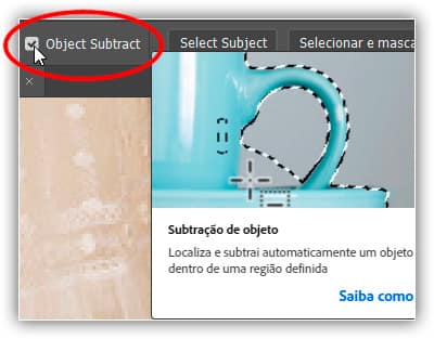 Ativando "Subtrair Objeto".