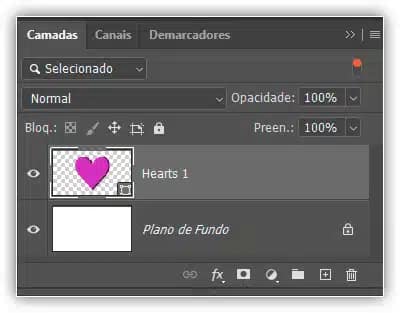 O painel Camadas mostrando a nova camada de forma.