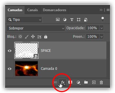 Clicando no ícone Estilos de Camada.