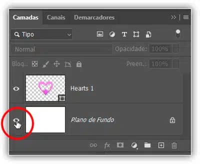 Desativando a camada de fundo.