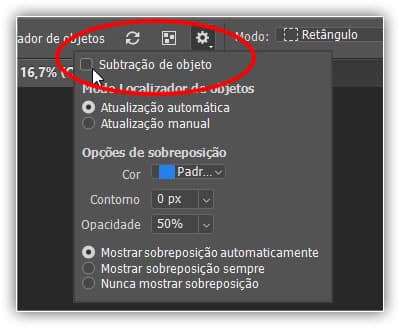 Desativando a subtração de objetos.