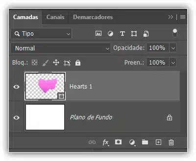 Ambas as formas estão na mesma camada.