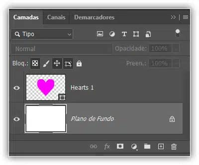 Selecionando a camada de fundo.