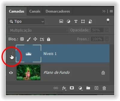 Ativando a camada de ajuste.