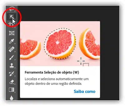 Ferramenta de seleção de objetos no Photoshop CC 2020