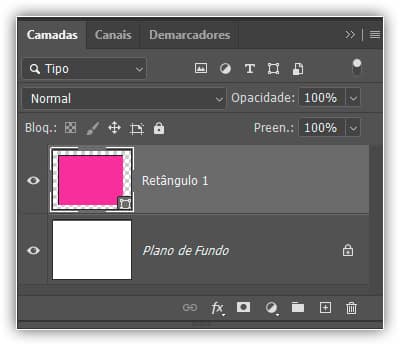 Cada nova forma aparece automaticamente em sua própria camada de forma.