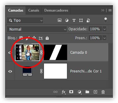 Selecionando a camada de imagem.