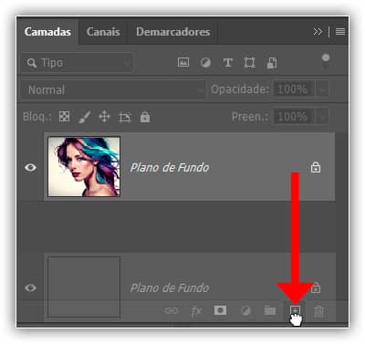 Duplicando a camada Plano de Fundo.