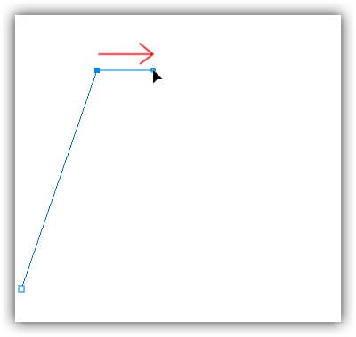 Mantenha pressionada a tecla "Alt" (Win) / "Option" (Mac) e arraste uma alça de direção à direita do ponto de ancoragem.